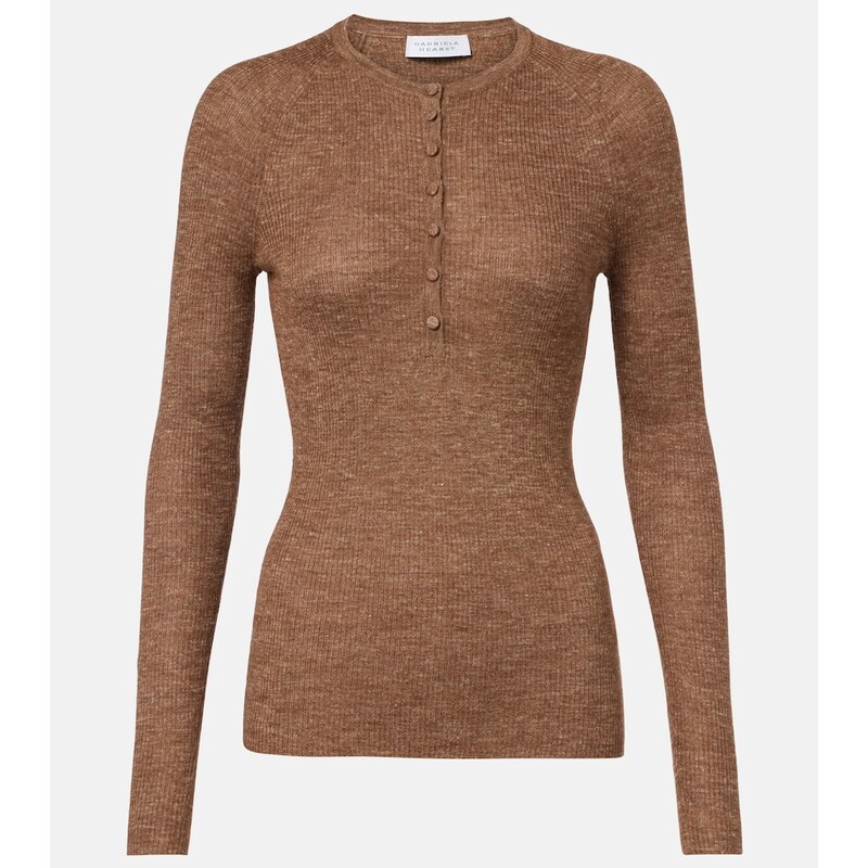 Gabriela Hearst Anges cashmere, silk, and hemp Henley shirt
