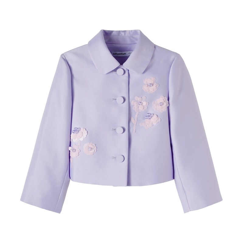 Self-Portrait Kids Embellished taffeta jacket