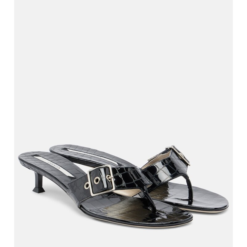 Christen Helix patent leather thong sandals