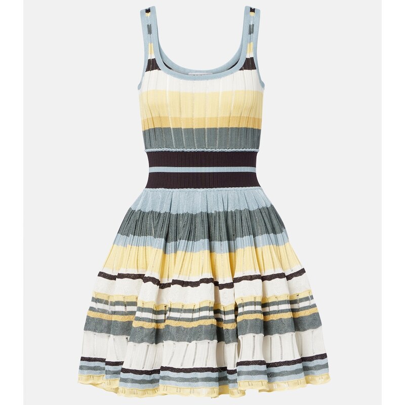 Alaia AlaÃ¯a Knitted striped minidress