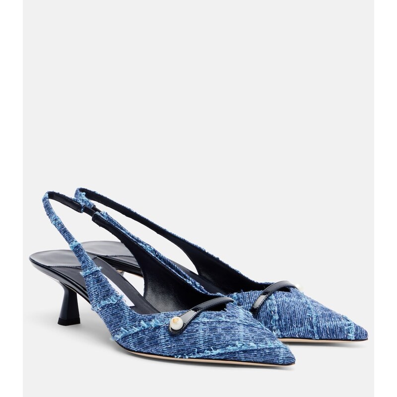 Jimmy Choo Amita denim slingback pumps