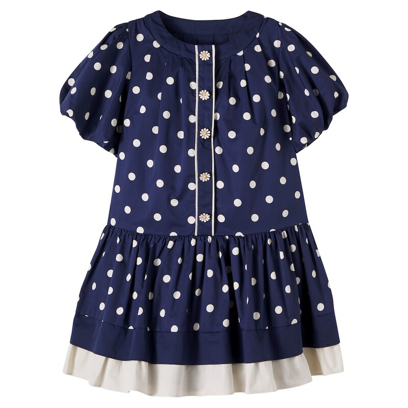 Self-Portrait Kids Polka-dot cotton dress