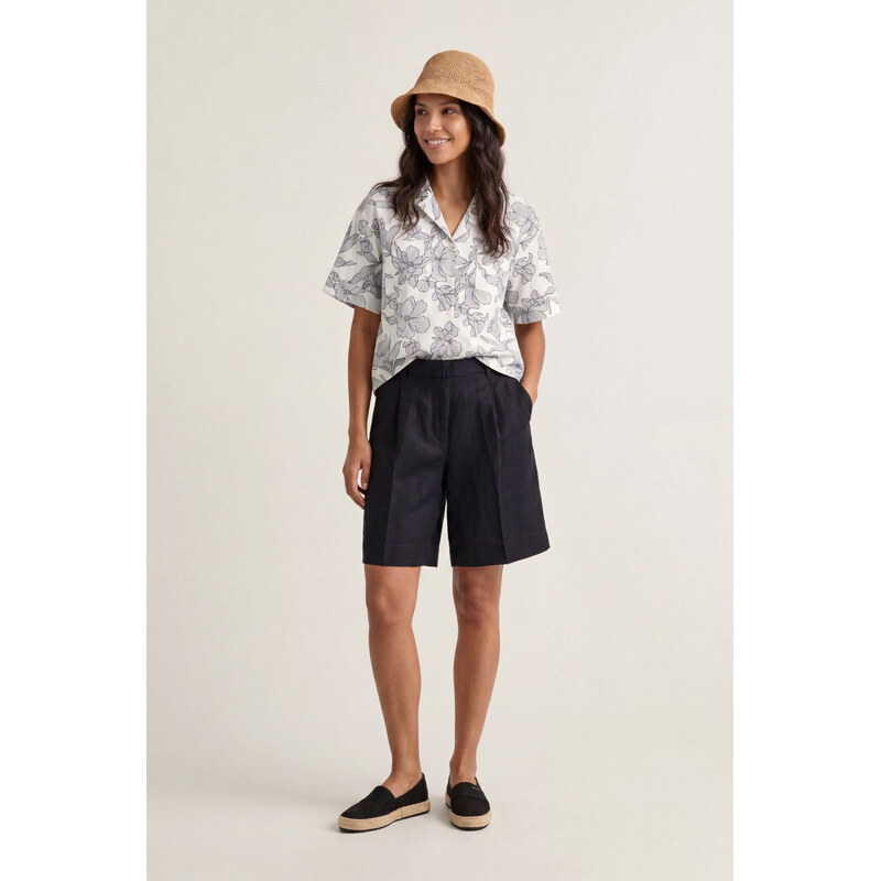 ŠORTKY GANT TAILORED LINEN BLEND SHORTS BLACK