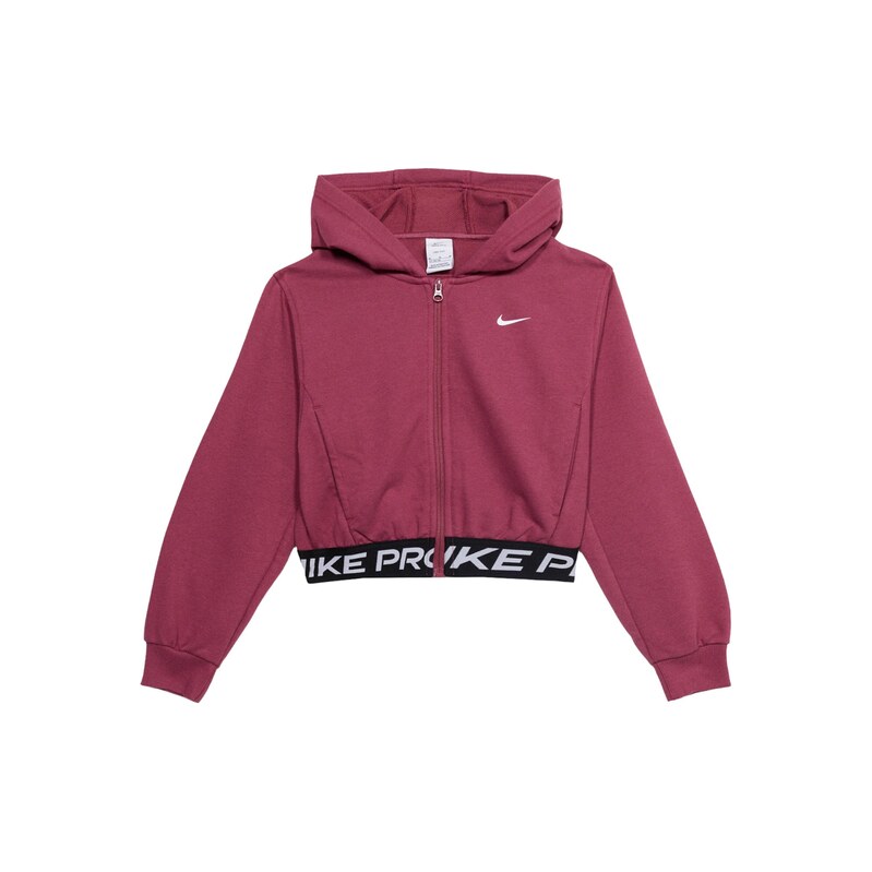 NIKE Sportovní mikina Pro tmavě růžová / černá / bílá