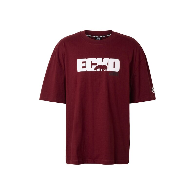 Ecko Unlimited Tričko burgundská červeň / bílá