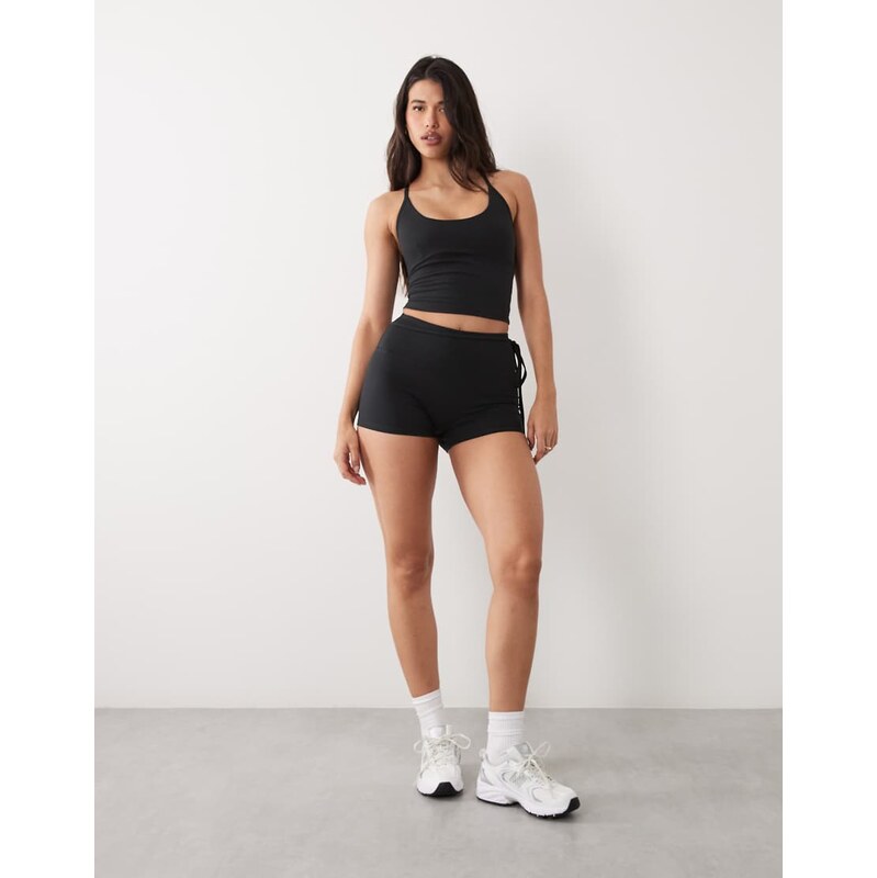 4505 Hourglass soft touch high waist 3 inch booty short with tie
