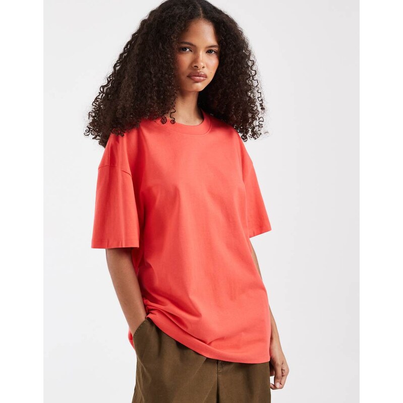 ASOS DESIGN oversized t-shirt in bright red