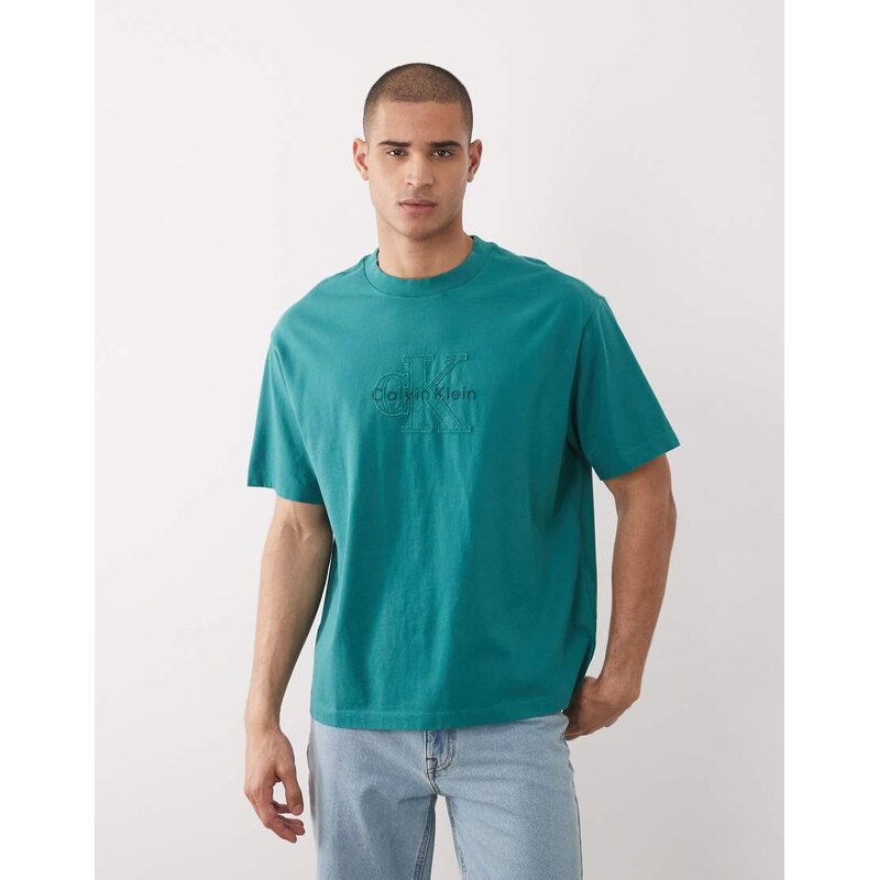 Calvin Klein Jeans monologo t-shirt in green