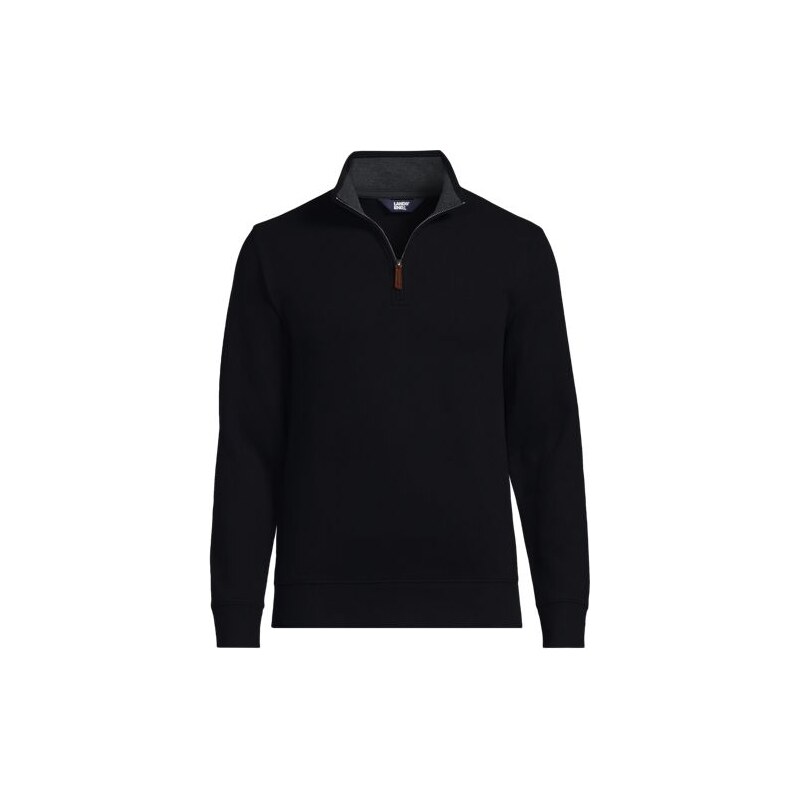 Bedford Quarter Zip Jumper, Men, size: S, regular, Black, Cotton