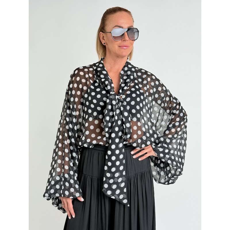 Miss City Official Černo-bílá košile DOTS