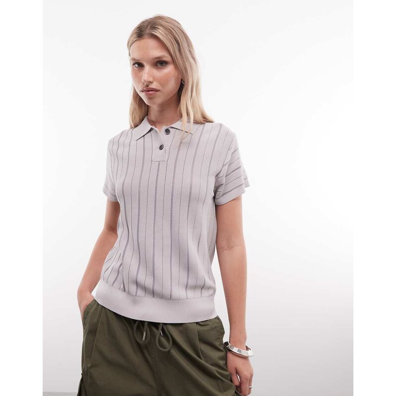 Obey stripe knitted polo shirt in multi