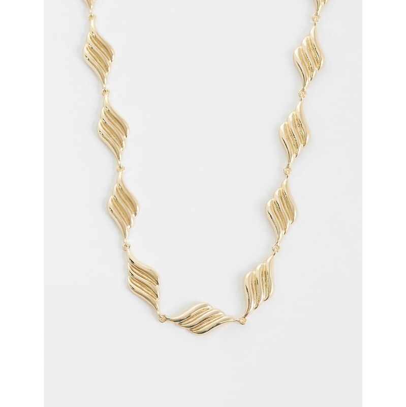 ASOS DESIGN necklace with twisted chain links in gold tone