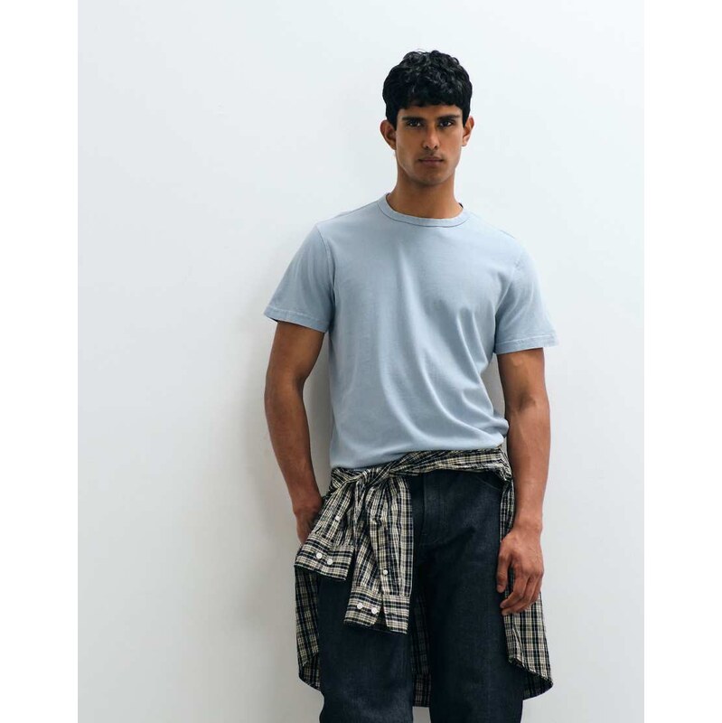 Abercrombie & Fitch essential t-shirt in washed light blue