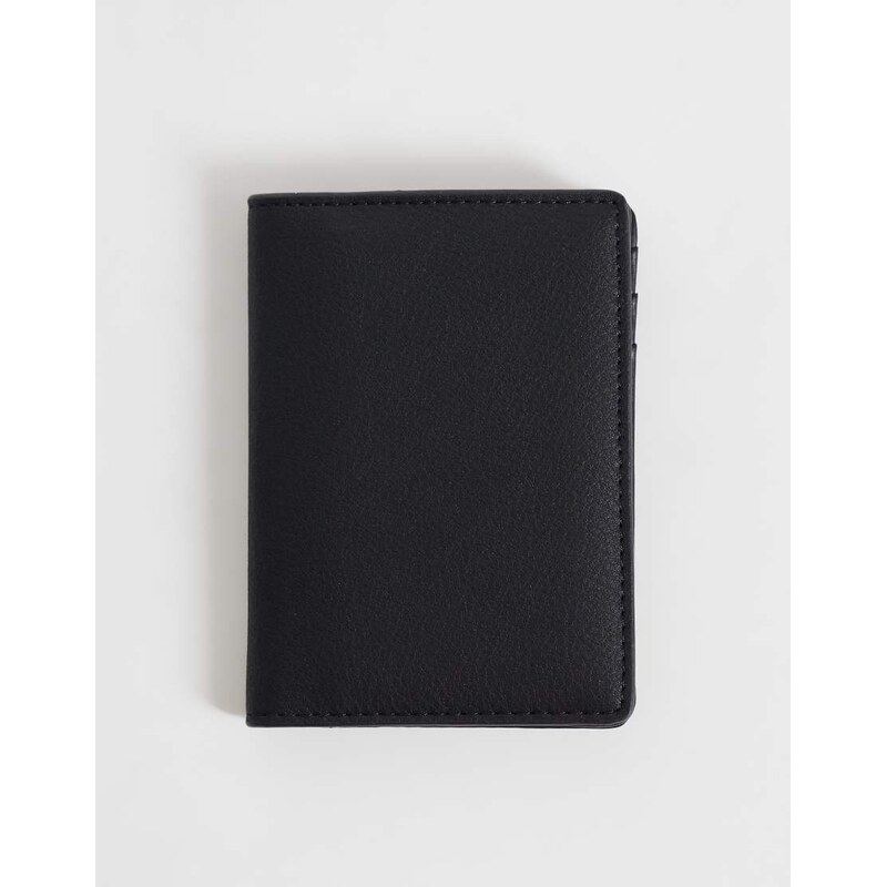 Mango faux leather wallet in black