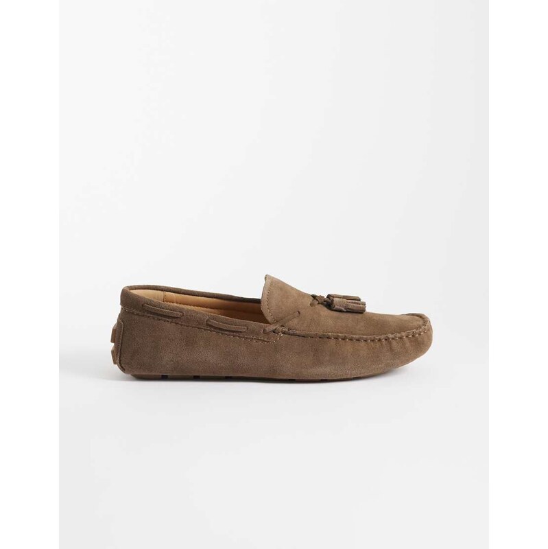 Mango real suede divers in tan-Brown