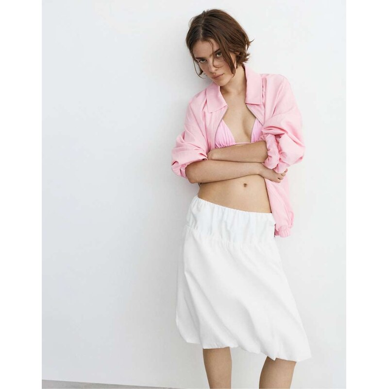 Pull&Bear Balloon skirt in white