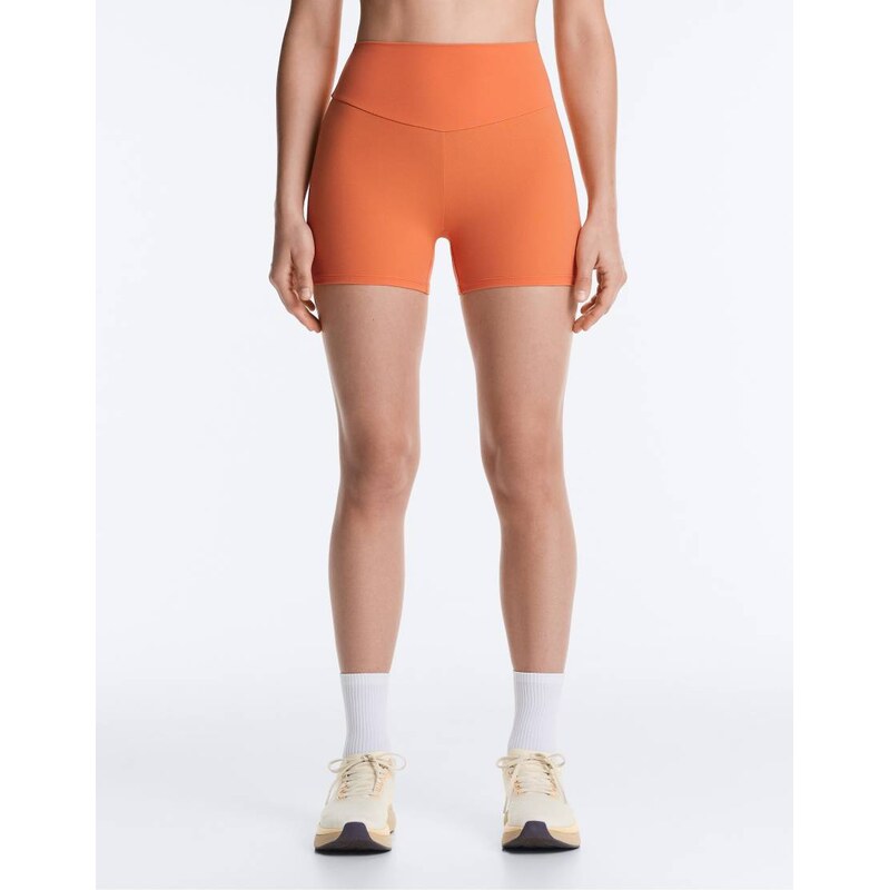 OYSHO Comfortlux high-rise 10cm hot pants in orange