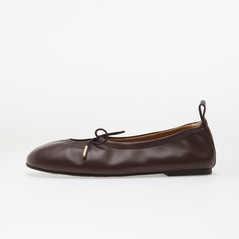 Alohas Rosalind Brown Leather Ballet Flats Coffee Brown