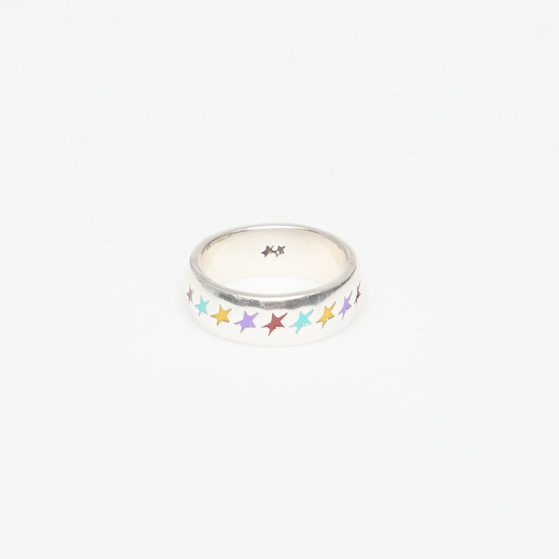 Prsten TwoJeys Enameled Multicolor Starline Ring M Silver 54 mm
