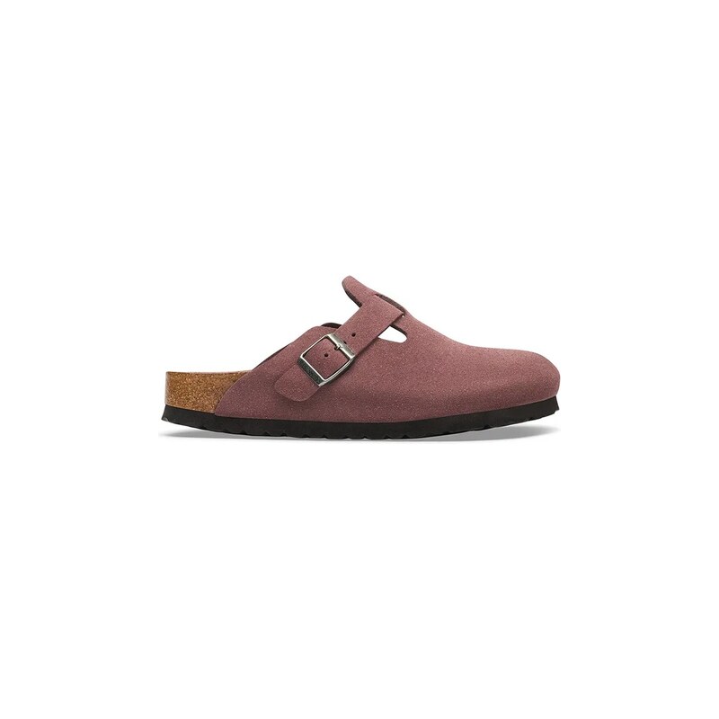 Birkenstock pantofle s uzavřenou špičkou semišové Boston Soft