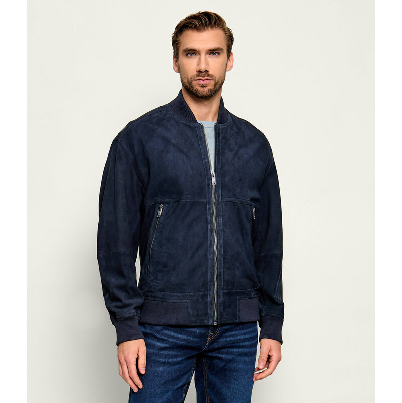 BOSS ORANGE Bunda bomber Jonorve | semiš | Slim Fit s přídavkem