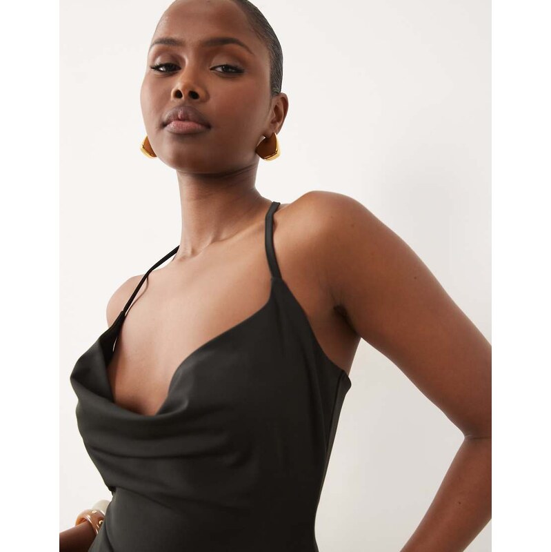 ASOS DESIGN sculpting cami with t bar strap detail in black-Red