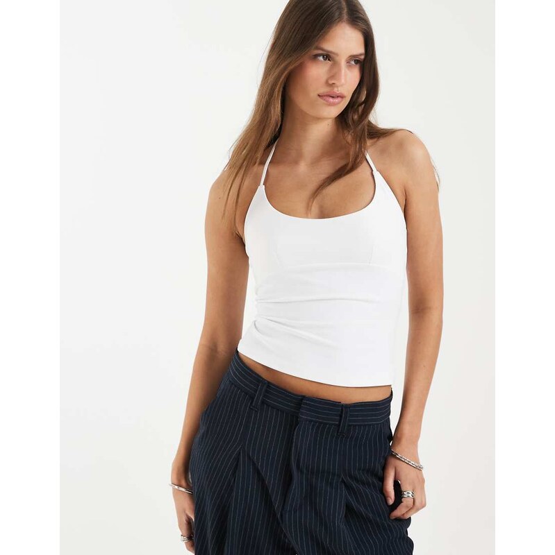 Supre Sleek Dylan halter top in white