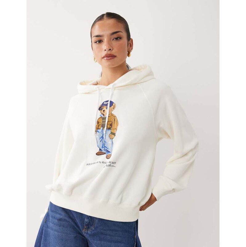 Polo Ralph Lauren polo bear hoodie in white