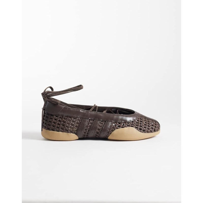 adidas Originals Taekwondo Mei woven ballet flats in brown