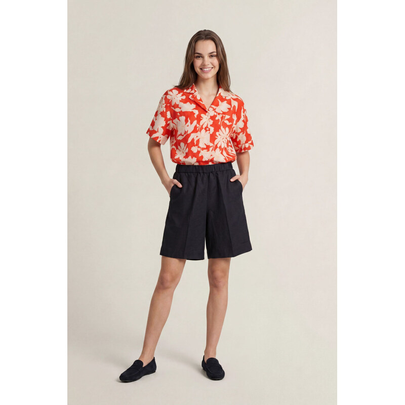 ŠORTKY GANT LINEN BLEND PULL ON SHORTS BLACK