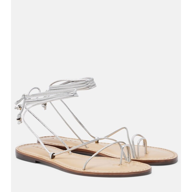 Amanu Karima metallic leather sandals