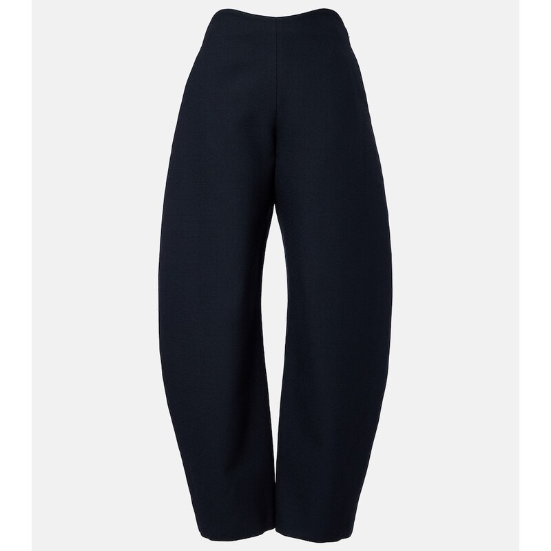 Alaïa Wool crêpe barrel-leg pants