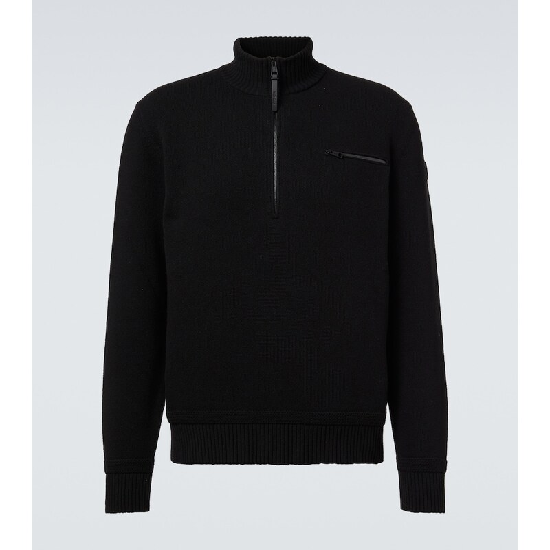 Moncler Wool and cashmere half-zip sweater