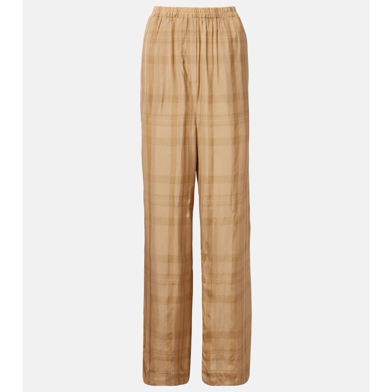 The Frankie Shop Baxter checked twill wide-leg pants