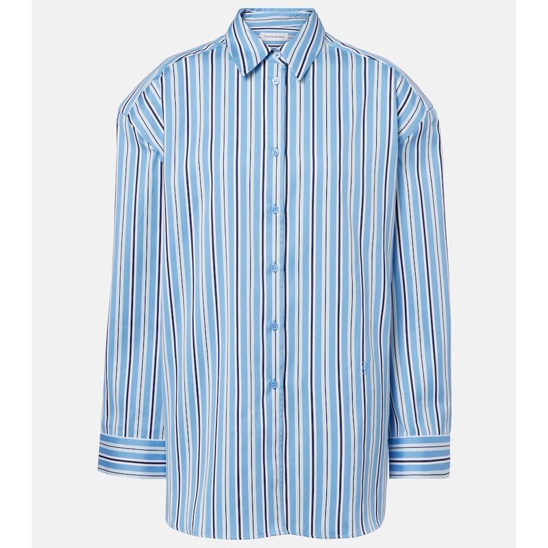The Frankie Shop Oana striped cotton-blend shirt