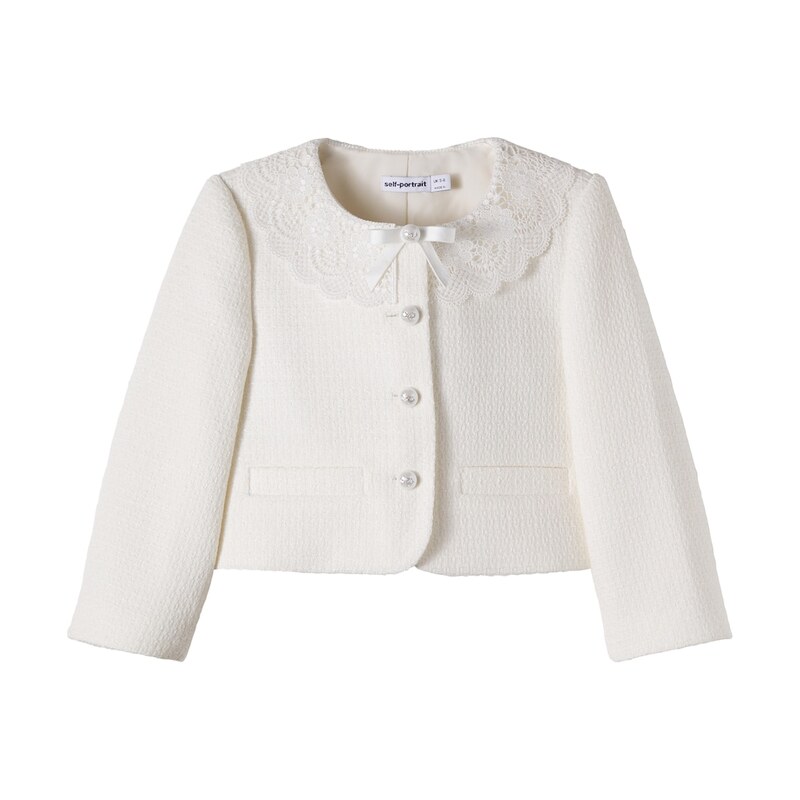 Self-Portrait Kids Lace-trimmed bouclÃ jacket