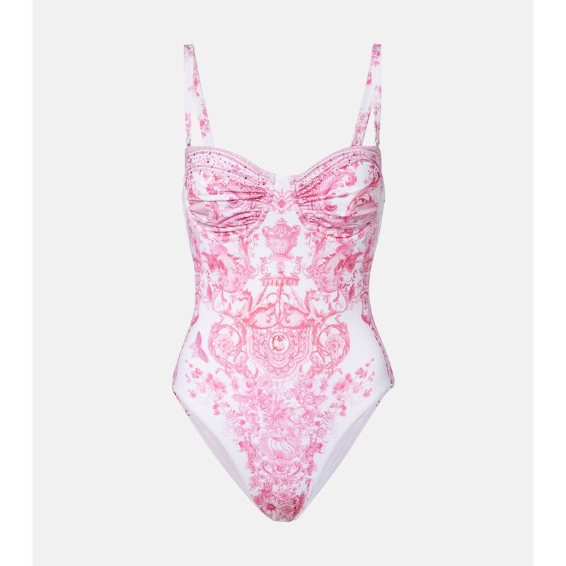Camilla Embellished printed swimsuit