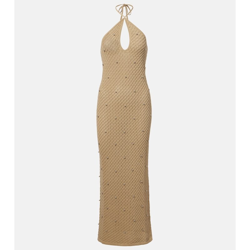 Staud Isola crochet embellished cotton beach dress