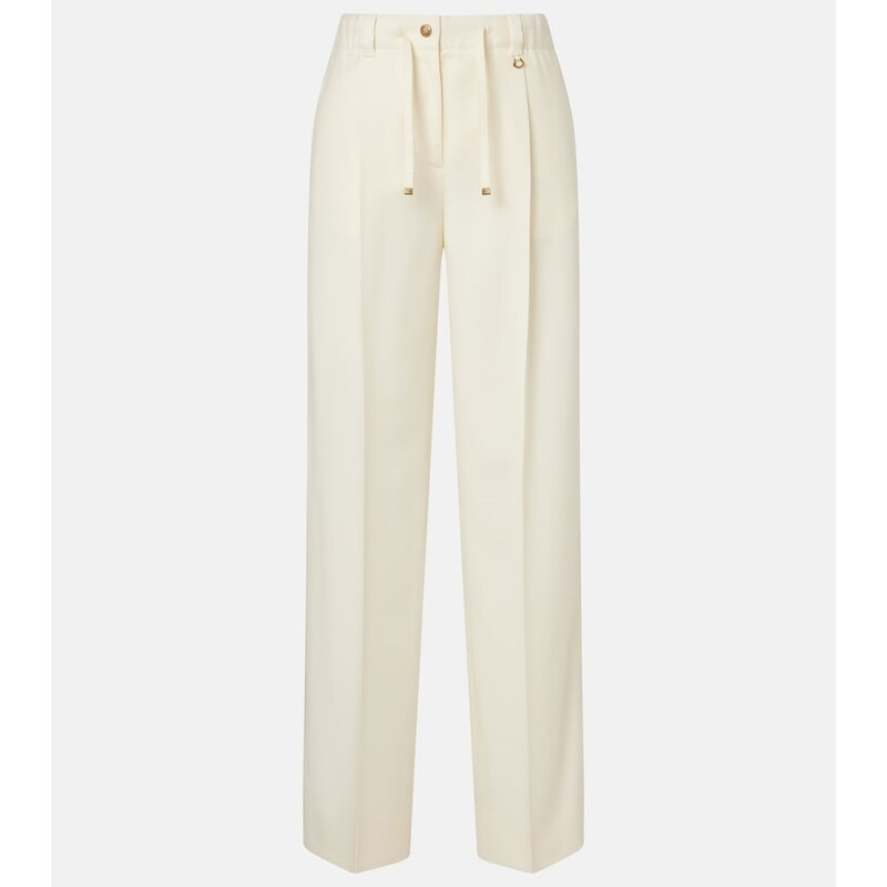 Moncler Pleated virgin wool straight pants