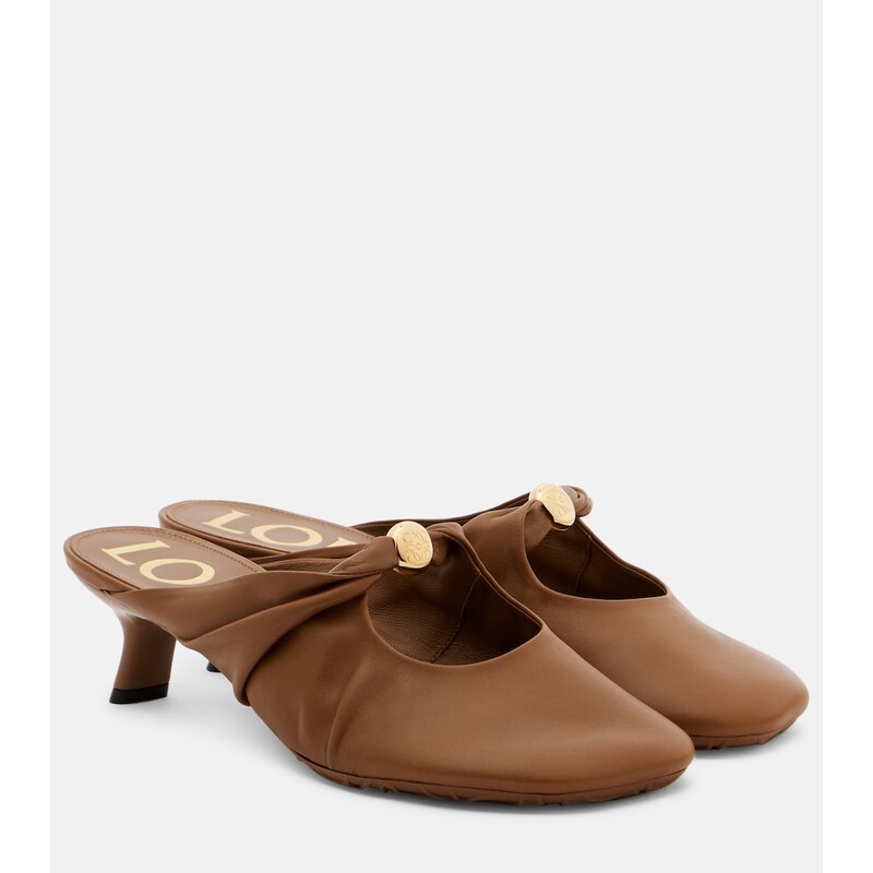 Loewe Pebble 45 leather mules