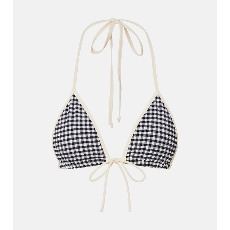 Montce Emma gingham seersucker bikini top
