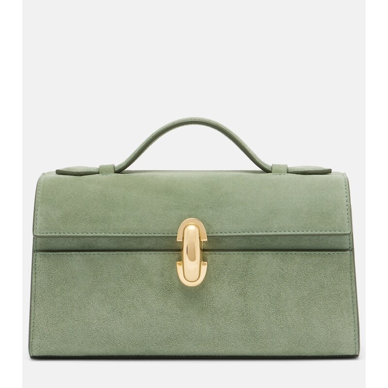 Savette Symmetry Pochette Small suede top-handle bag