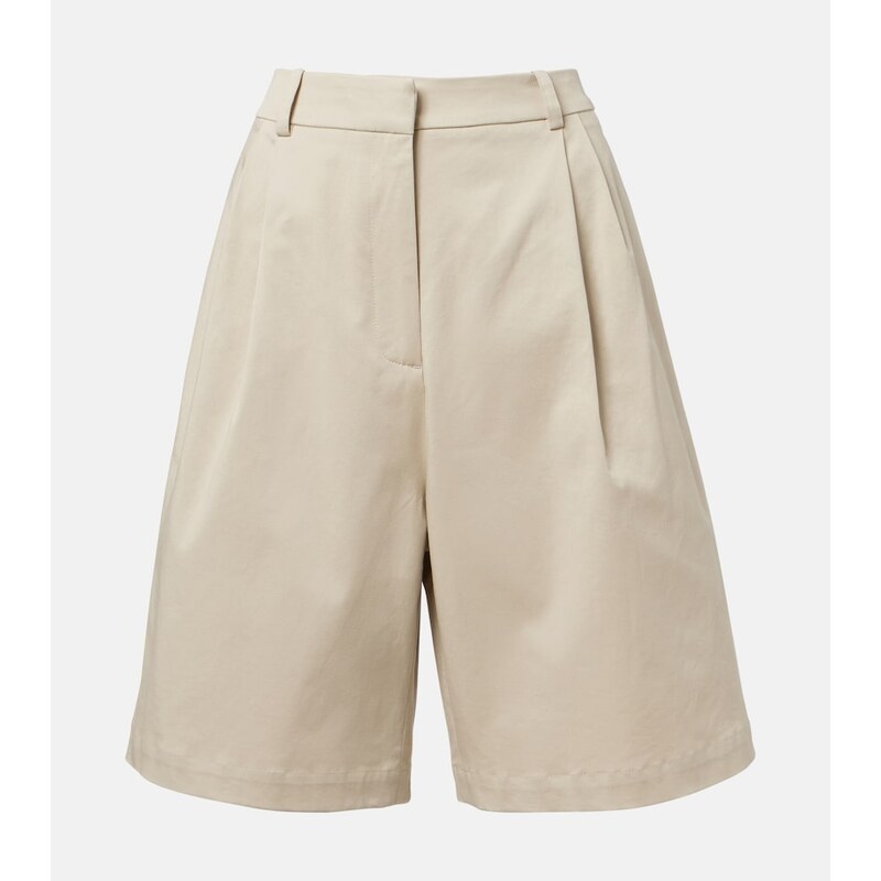 The Frankie Shop Marfa pleated cotton Bermuda shorts