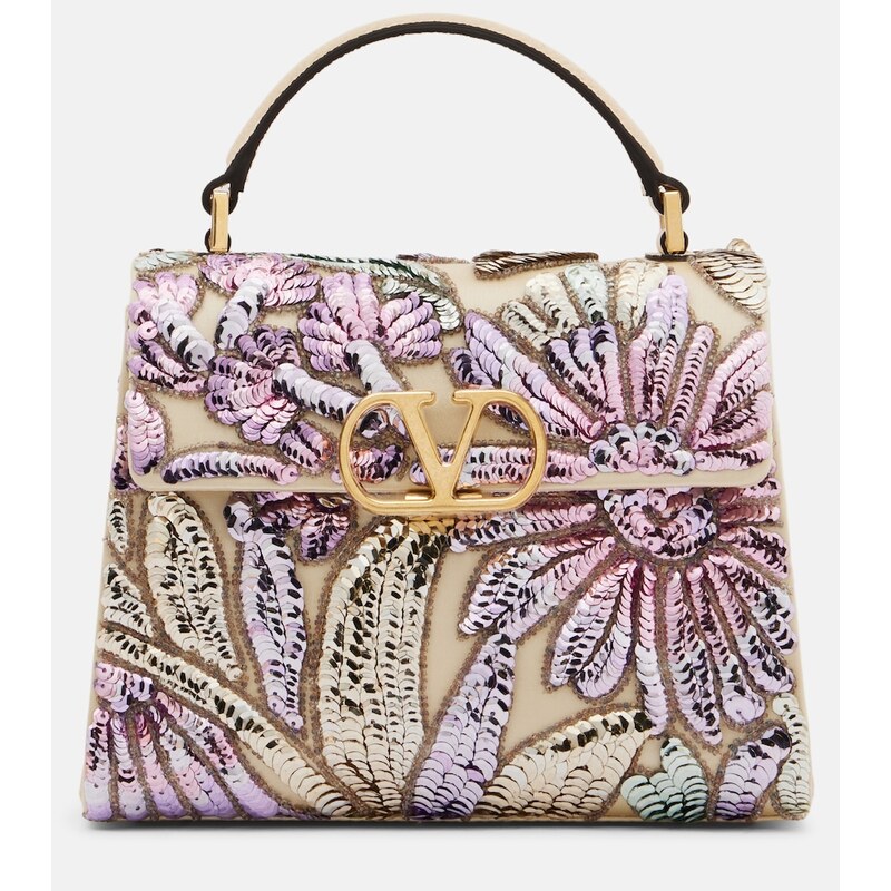 Valentino Garavani VSling Mini sequined satin top-handle bag
