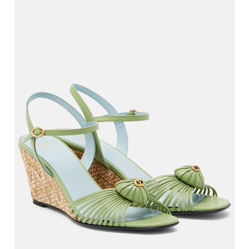Valentino Garavani CÅur Royal leather wedge sandals