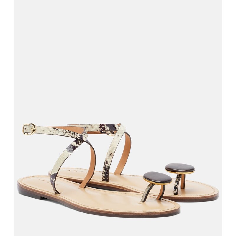 Amanu Kigali snake-effect leather sandals