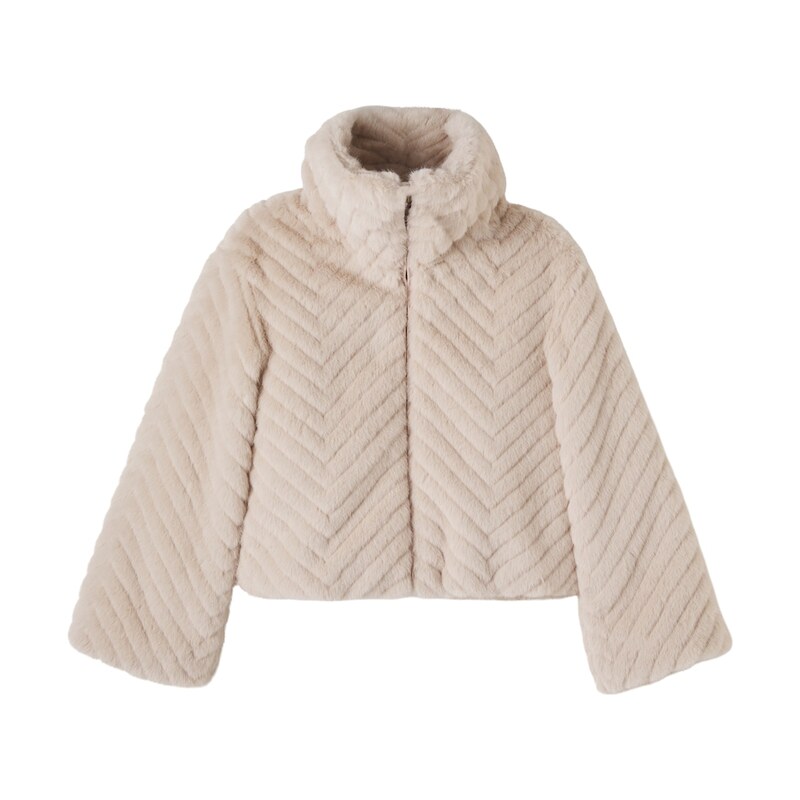 Dívčí teddy bunda Moncler Enfant Eira v barvě beige