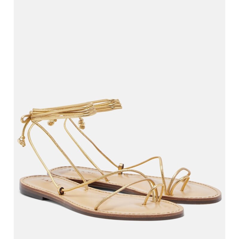 Amanu Karima metallic leather sandals
