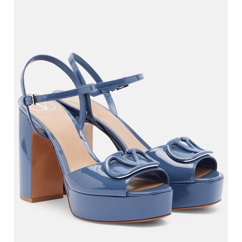 Valentino Garavani VLogo patent leather platform sandals