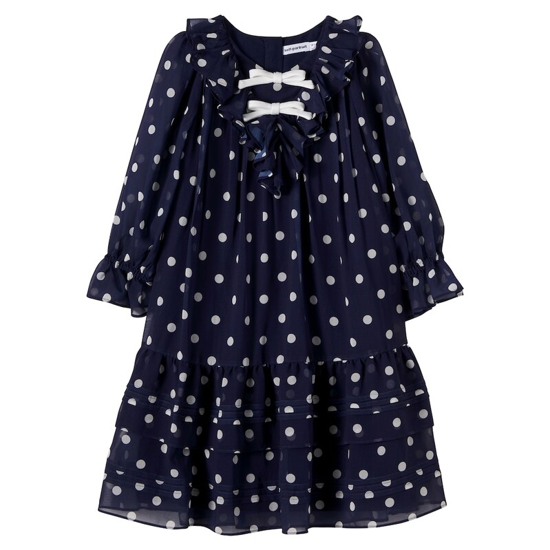 Self-Portrait Kids Polka-dot georgette dress